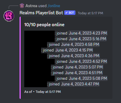 Picture of how /online looks like.